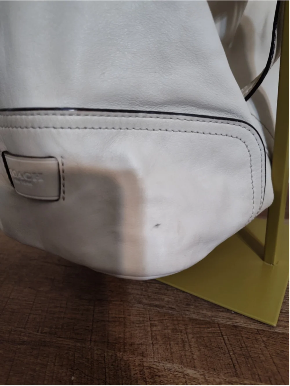 Women's Coach Leather Hobo Bag One Size White